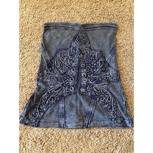 💙 Free People Blue Denim Tube Top 💙